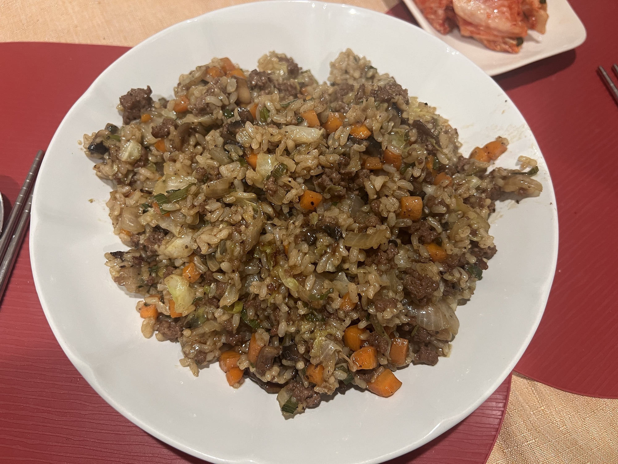 Korean stir fried rice Bokkeum-bap