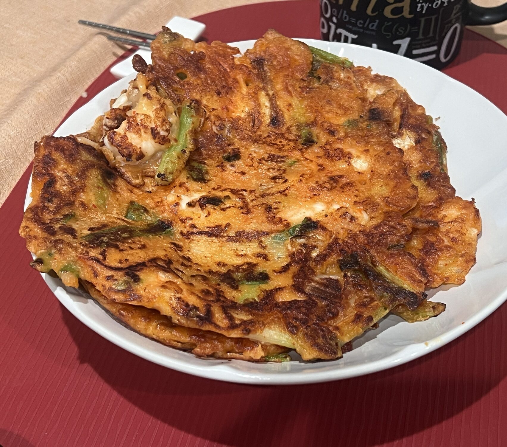 Making Korean Kimchi Pancake (Pajeon/Kimchi Jeon)